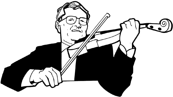 Man playing violin vinyl sticker. Customize on line. Music 061-0267